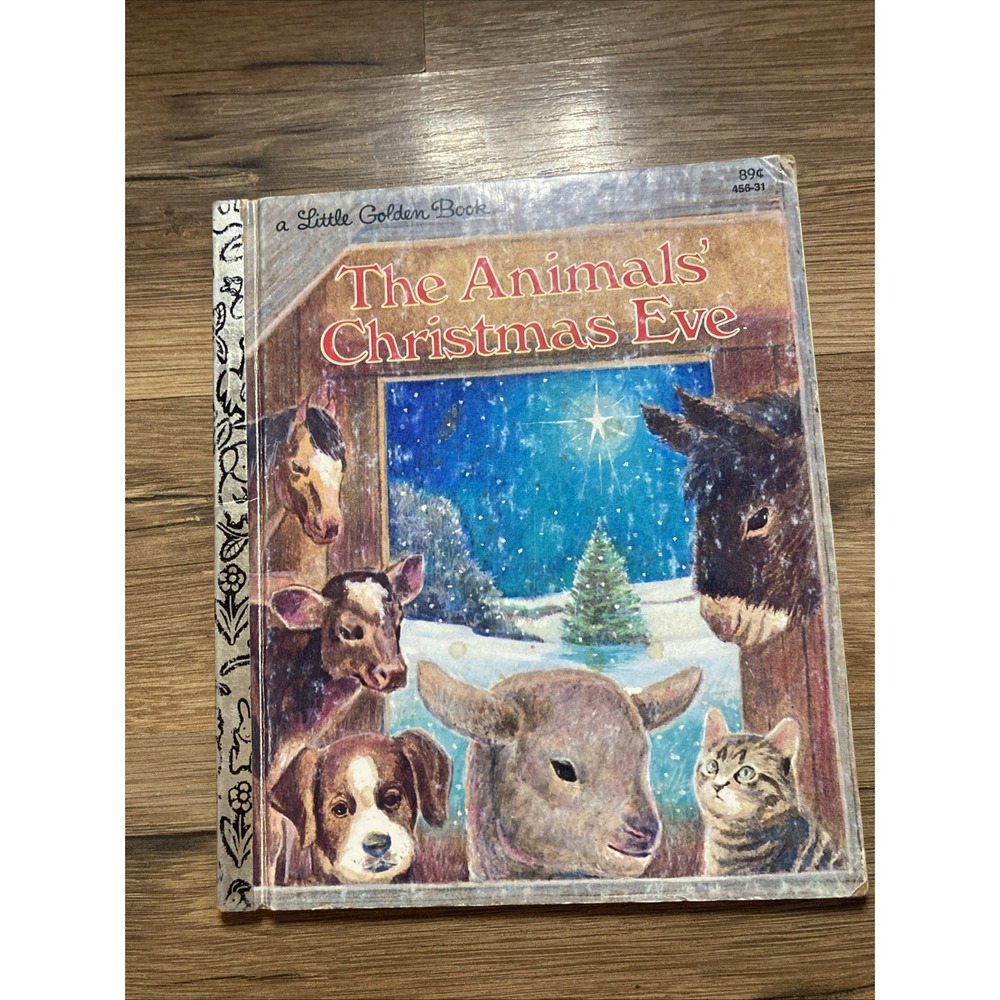 Vintage A‎ Little Golden Book The Animals' Christmas Eve 456-1 1979 #3618